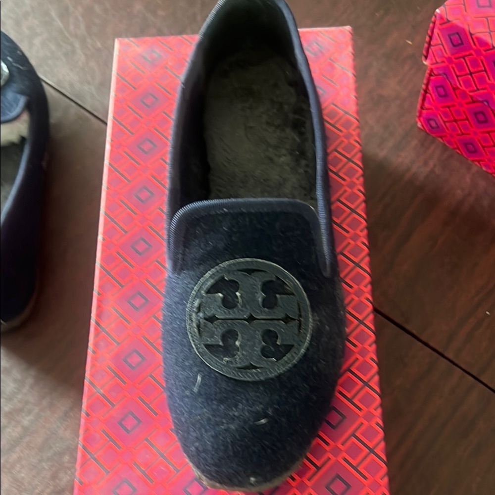 Tory Burch Navy Blue Loafers